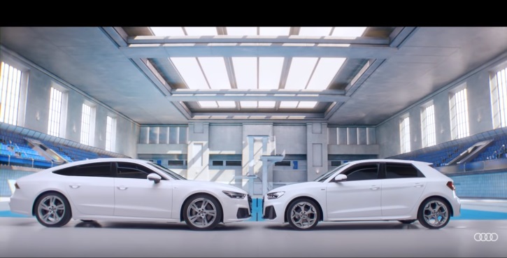 2台の車がプールでシンクロ Audi A1のハイパフォーマンスを実証するweb動画 Pr Edge