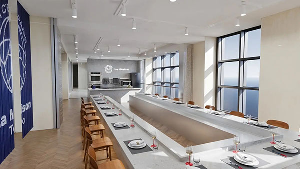 フランスと日本の食文化の融合をテーマにした3階