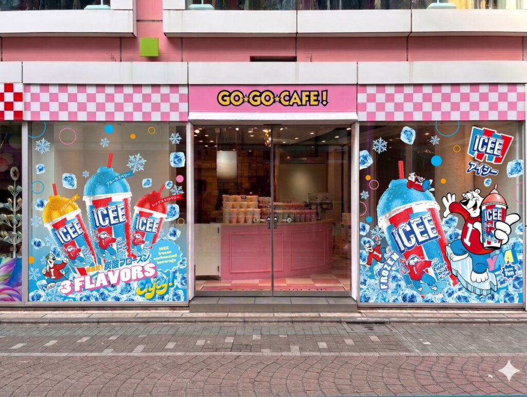 原宿GO☆GO☆CAFE!の店頭をICEEで彩ったポップアップショップ