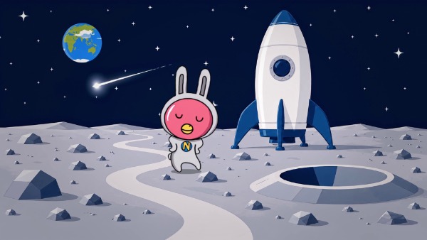 新TVCM「月面に来たNOVAうさぎ」篇のワンシーン